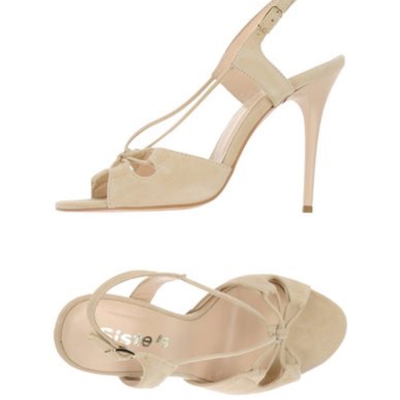 Siste's Nude Suede Round Toe Line Sandals - 41 - Picture 1 of 8